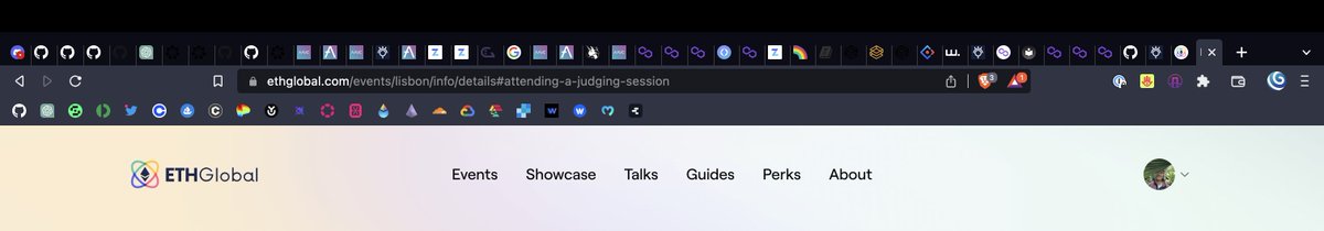 This is how my tabs look like the morning after the hackathon 😅 <a href="/ETHGlobal/">ETHGlobal</a>