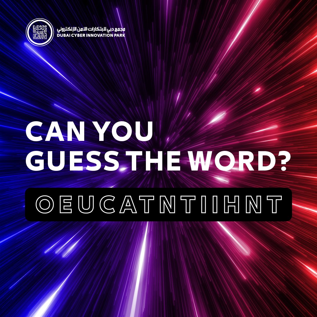 dcipark's tweet photo. Can you guess the mystery word?
#DCIPark #CyberSecurity #InformationSecurity #StaySafe #GrowSmart #Dubai #UAE https://t.co/pNNgKiLEmf