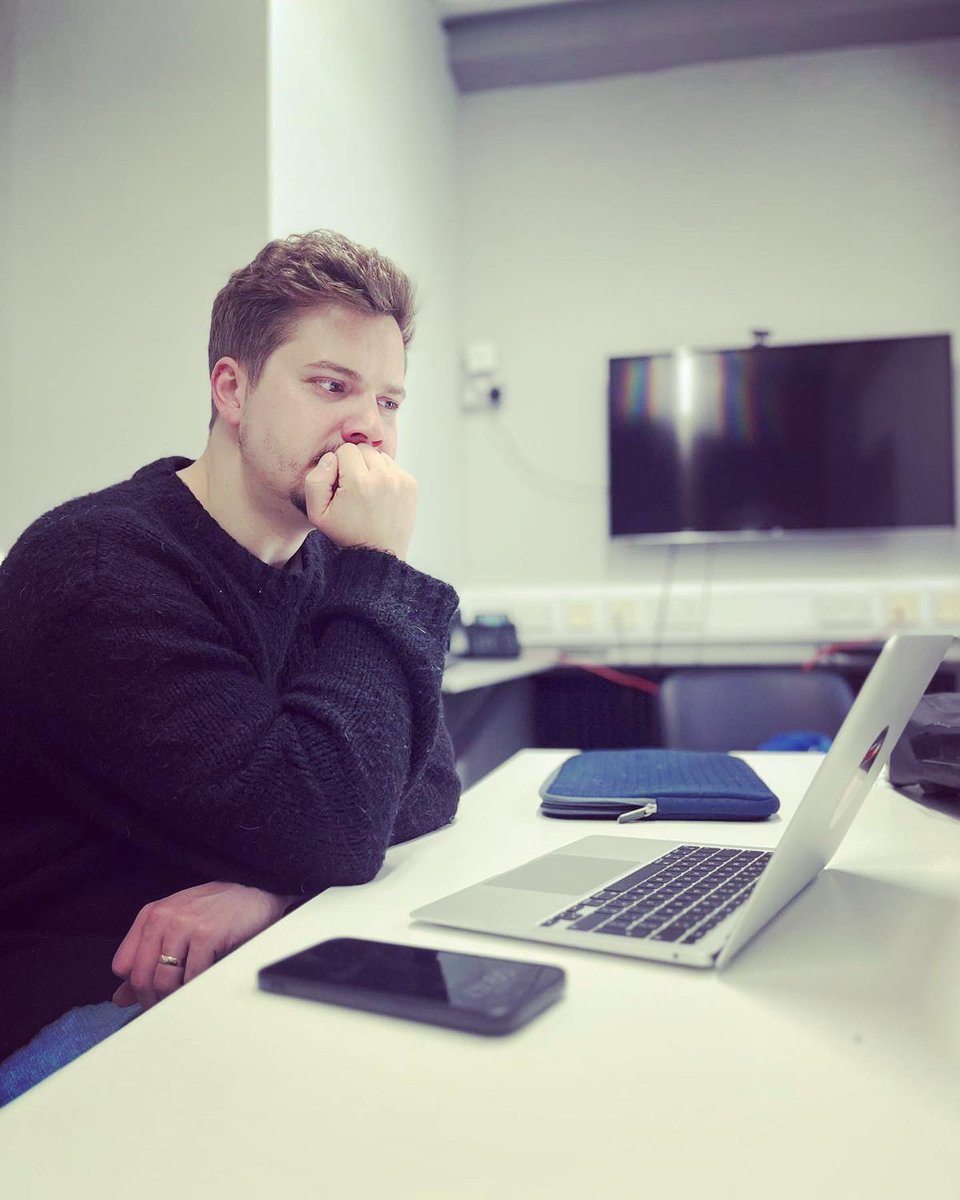 TWeatherburn's tweet image. Having a wonderful (not stressed) time script developing with the wonderful @Nyebear today. Thank you @ShermanTheatre for the space! #theatre #Cardiff #ScriptDevelopment