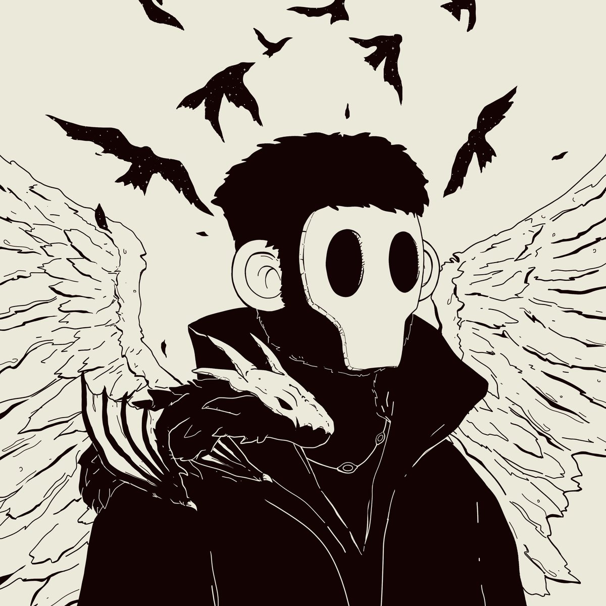 0xdeadsoul's tweet photo. GM artists, collectors, degenerates!
You are UNSTOPPABLE 🖤❤️

Custom @Revenants_NFT for ma @SenseiTrapLord is finally done. Here you get it fam, the ape ghost, the wings, the uchiha, the space(i put it in the crows), and the dragoooon!🐉

#NFTs #SOL https://t.co/FuskLCy0xe