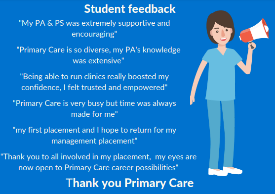 Some fantastic feedback from our pre reg nursing students experiencing Primary Care. @FrimleyHub @bobheefuture @PrimaryCareNHS @FNFFrimley @BucksThub @Gpnsnn @AnyaTerry1 @mcwadleyphysio @PearceAnnabella @SarahRedhead5 @naomijanesmith @NHSHEE_SEast