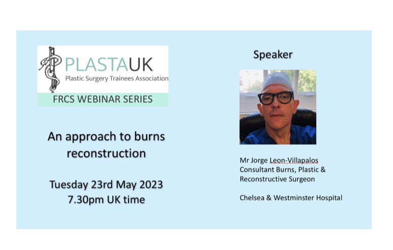 PLASTA (@plastauk) on Twitter photo ๐ฅ The next webinar on our FRCS series is on #BurnReconstruction and will take place on Tuesday 23rd May at 7.30pm. Register here: us02web.zoom.us/webinar/registโฆ <a href="/plasticstrainee/">ICOPLAST Trainees</a> <a href="/JLeonVillapalos/">J Leon Villapalos</a> <a href="/BritishBurn/">British Burn Assoc.</a> ๐ฅ The next webinar on our FRCS series is on #BurnReconstruction and will take place on Tuesday 23rd May at 7.30pm. Register here: us02web.zoom.us/webinar/registโฆ <a href="/plasticstrainee/">ICOPLAST Trainees</a> <a href="/JLeonVillapalos/">J Leon Villapalos</a> <a href="/BritishBurn/">British Burn Assoc.</a>
