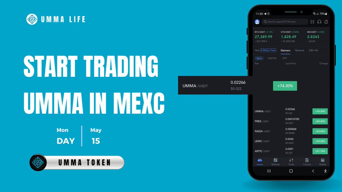 ummatoken's tweet photo. Umma trading in Mexc started successfully

#Umma_Life 
#umma_token 
#MEXC https://t.co/YKxPdPGagR