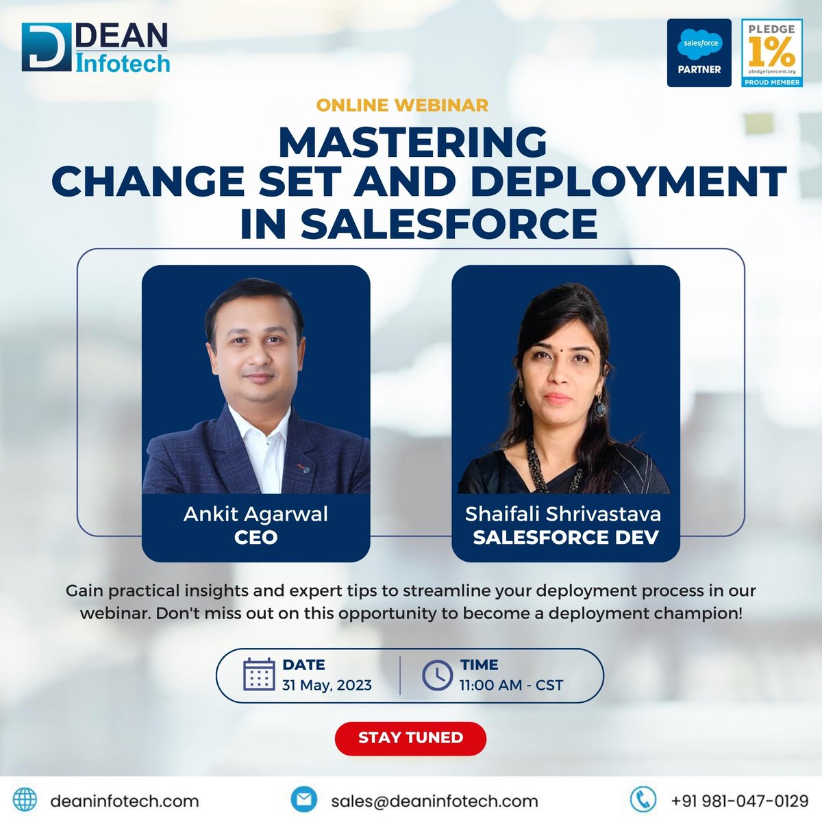 DeanInfotech's tweet image. 🚀 Ready to level up your Salesforce deployment skills? Join us for our exclusive webinar to explore the ins and outs of Mastering Change Set and Deployment in Salesforce. 📈
Catch us live on 31st May  2023 at 11 am CST.

Link  - youtube.com/live/Dk6A_hKFm…

#Salesforce #ChangeSet