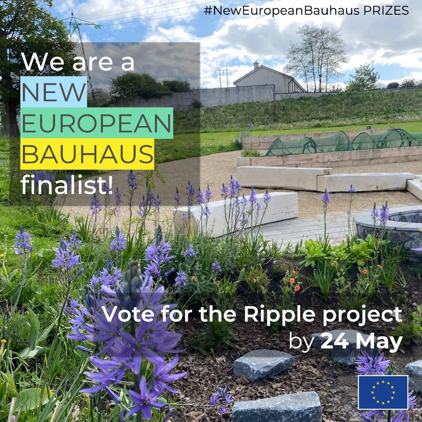 Great news for Ballina this afternoon! @Ripple_Ballina, a @creativeirl funded project based in Greenhills Estate in Ballina, involving Ballina - Ireland's Greenest Town and @UCDCfIT has been short listed as finalist for a New European Bauhaus award.