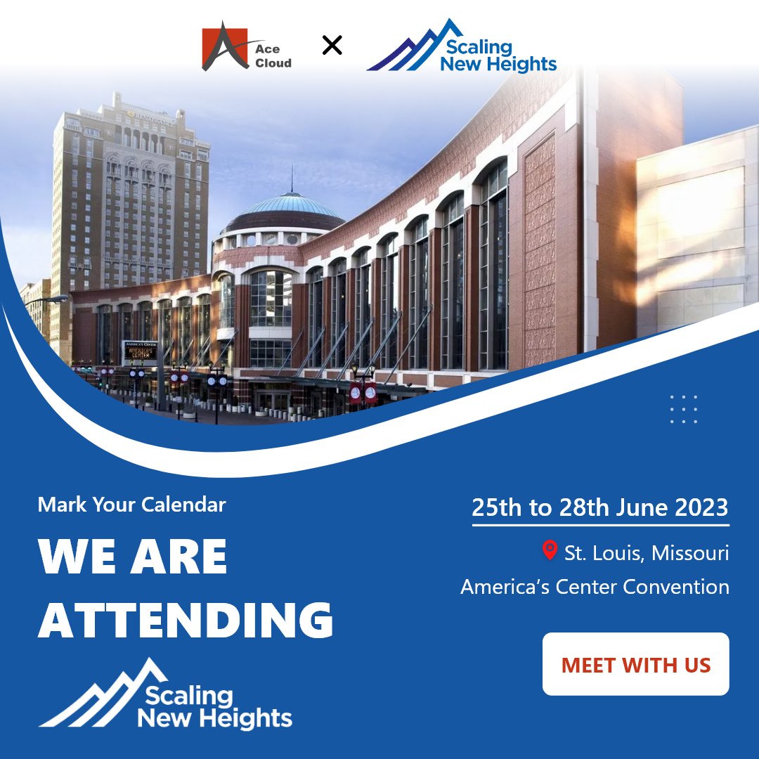 AceCloudHosting's tweet photo. Thrilled to announce that ACE Cloud is coming to Missouri! 🚀
We're excited to be participating in Woodard's #ScalingNewHeights2023.

Join us at this exciting event and let's take your business to new heights! 📈
#AceCloud #Expanding #ScalingNewHeights #BusinessGrowth #Network https://t.co/fw4yRJeKj6