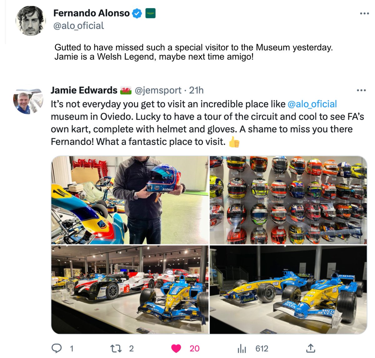 jamescodriver's tweet image. Fair play to Alonso, he knows motorsport royalty when he sees it @jemsport