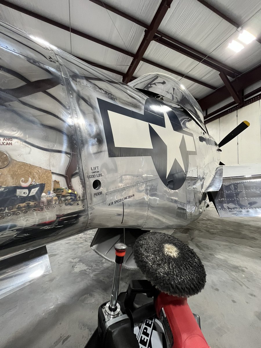PhilipMondi's tweet photo. Full Restoration Polish and seal on this Tf-51D Mustang. Contact Jet Clean for all your aircraft detailing, polishing &amp; ceramic coating needs. Based in Charlotte NC and a location in Sonora California we serve coast to coast. #detailing #polishing  #vintageaircraft https://t.co/N1S76LYCvU
