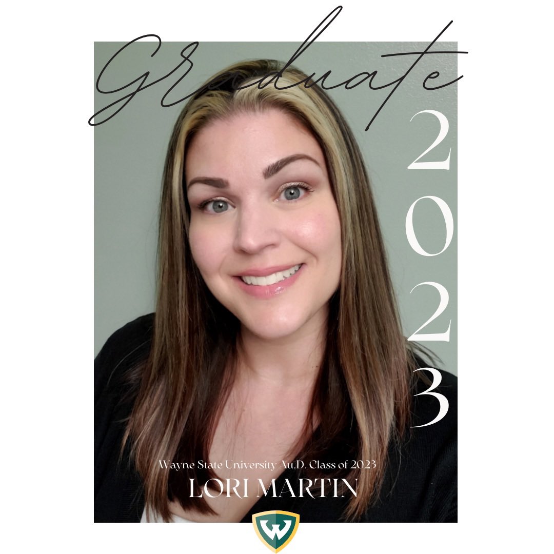 WSUSAA's tweet photo. Our next Au.D. graduate spotlight is Dr. Lori Martin! We asked what advice she has for audiology students and she said: “Figure out what you are passionate about and hone those skills; there is no such thing as too much hands-on practice!” https://t.co/Pu5IFkpo7Z