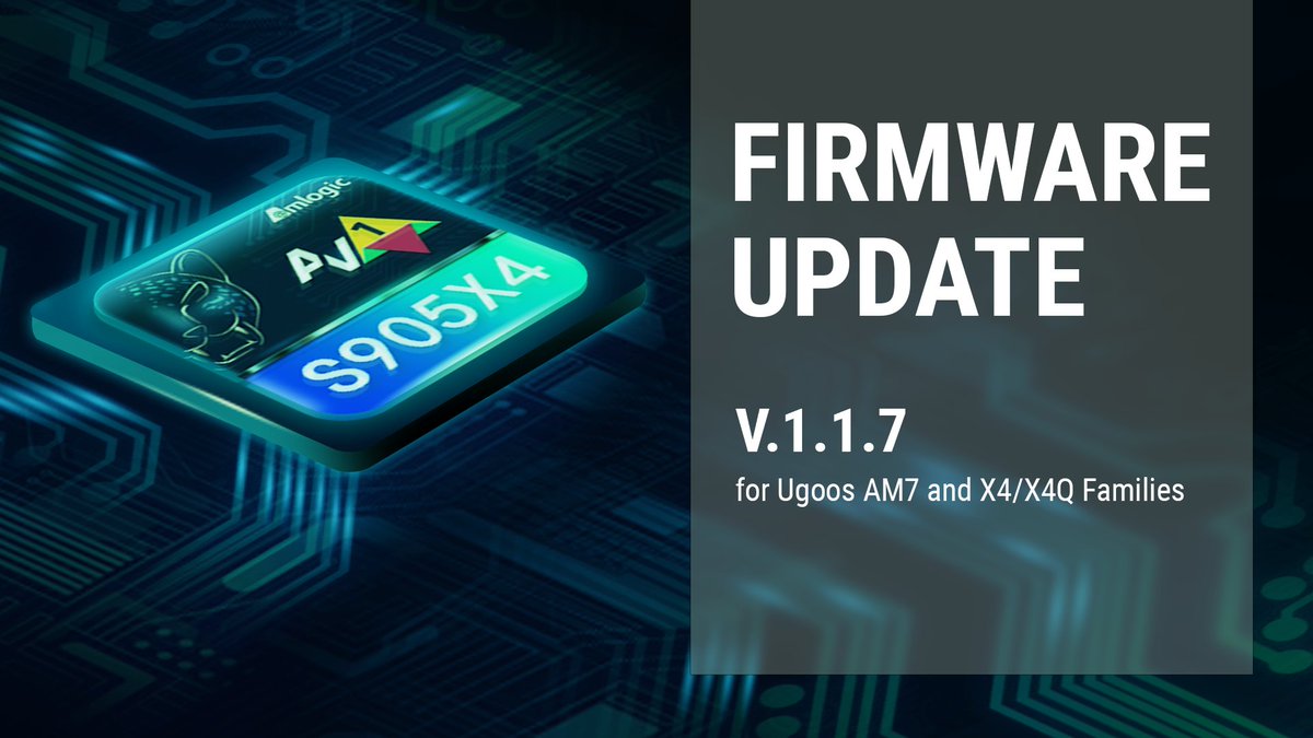 UgoosLtd's tweet image. The pre-release version 1.1.7 for #Ugoos AM7, X4 and X4Q families now becomes a stable one!
The device should already notify you about a fresh update.
If you may need to use IMG file, please check ugoos.com or FB page!