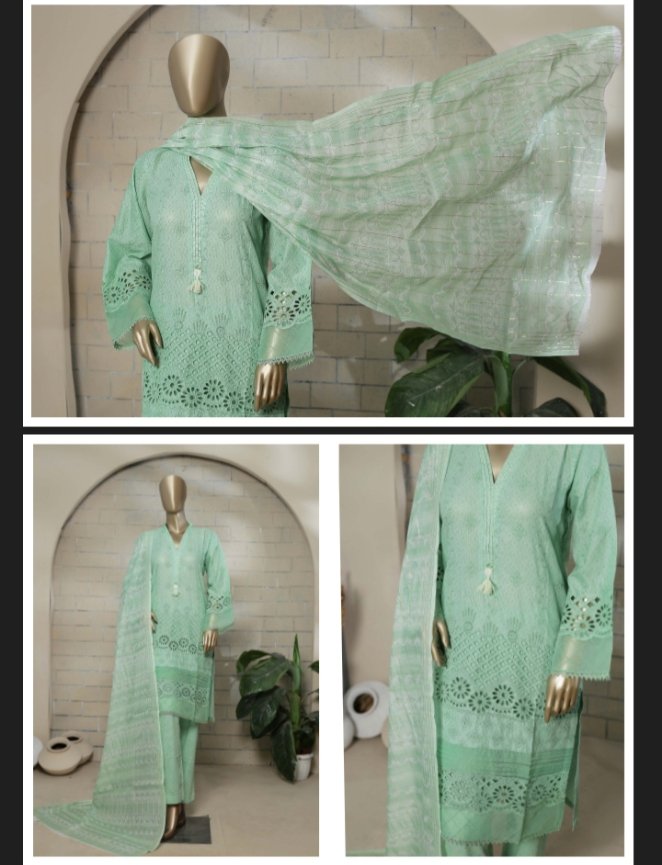 HoorCollections's tweet photo. Mew chikankari  launch on 15th may  🤩���

Binsaeed  Chikankari on plane fabric 3pcs

Shirt:-chikan kari on plane lawn fabric

Dupatta:- fancy with thread work.
 Trouser:- plane lawn

Size: small medium large.

Reselling price for single suit price 140 SR only 🤩🥳
#shopping #on https://t.co/q0Irav4zOw