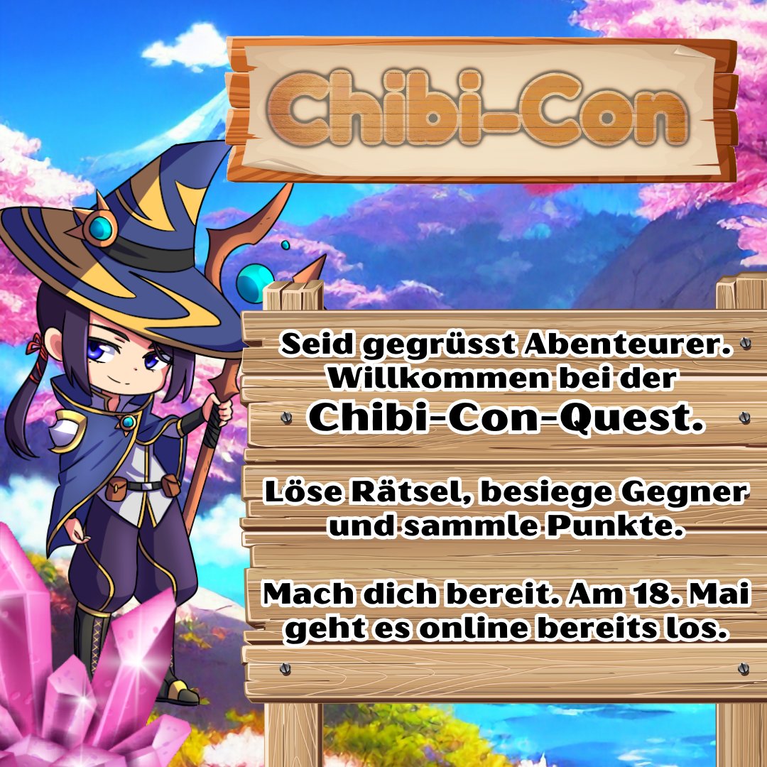 Sei bereit und begebe dich auf dein nächstes Abenteuer. Löse knifflige Rätsel und sammele Punkte. 

Weitere Details findest du unter chibicon.ch/quests und in den nächsten Tagen hier.  Die ersten Quests starten am 18. Mai auf unserer Homepage.

#chibicon #chibicon2023