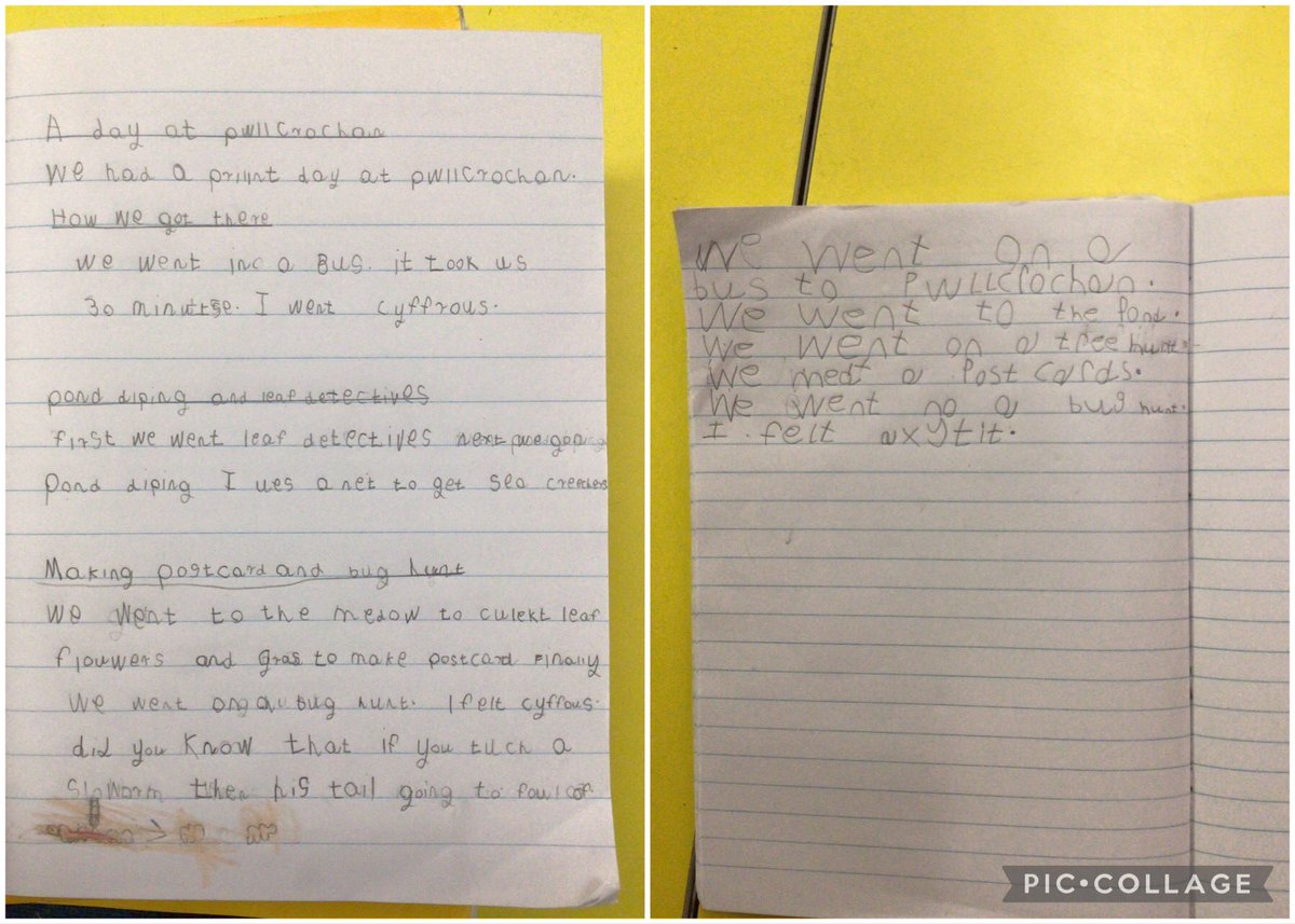 DosbarthDolffin's tweet photo. Upon our return from Pwllcrochan we decided we wanted to share our experiences with those who weren’t able to join us on our visit. First we planned what we wanted to write and the next day we wrote our own recounts, writing about our favourite parts. #LLC #independentwrite https://t.co/pAtLgHCUaO