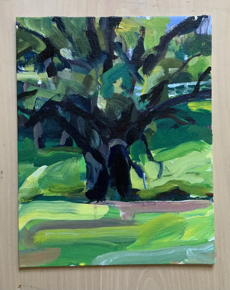 KenKrugdesign's tweet photo. Tree and Fence #pleinairpainting #acrylicpainting #painting #cornwallct https://t.co/tpZfhPC4X1