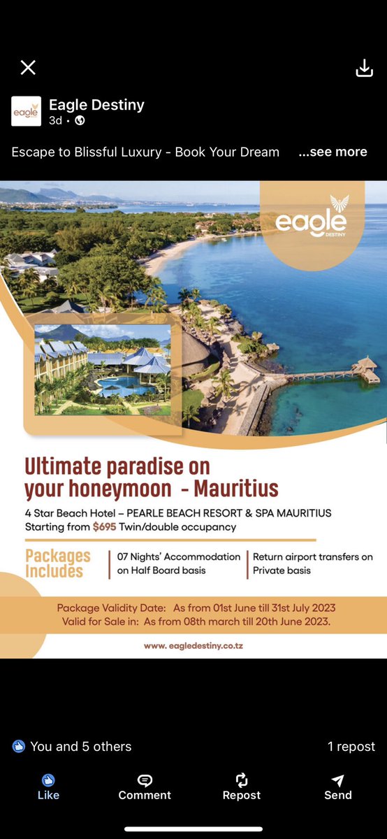 nathalieh_14's tweet photo. Are you ready to soar the world with confidence?
Contact us Today!
Email 📧: travels@eagledestiny.co.tz
Call 📞 : +255 766 667 722
#Eagedestiny #Eade #travel #easytravel #corporatetravel #grouptravel #travelgram #travelguide #daresalaam #Tanzania https://t.co/cz8gvkB63G