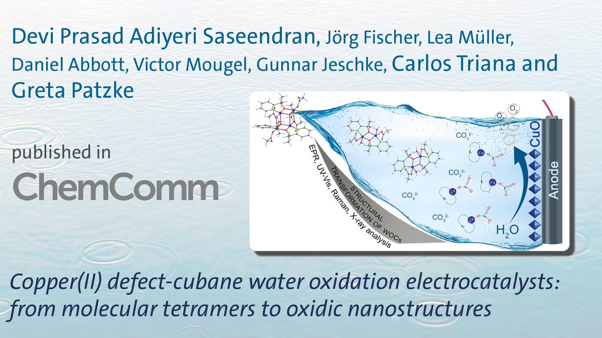 UZH Chemistry (@uzh_chemistry) on Twitter photo Delighted to share a new article published <a href="/ChemCommun/">Chemical Communications</a> by <a href="/DeviPrasadAS1/">Devi Prasad A S</a>,<a href="/CaTrianaEs/">Carlos Triana</a>, <a href="/PatzkeGroup/">Greta Ricarda Patzke</a> @UZH_CZhemistry and collaborators from <a href="/ETH_DCHAB/">D-CHAB</a> : Tracking Cu water oxidation catalysts..!!: pubs.rsc.org/en/content/art… Delighted to share a new article published <a href="/ChemCommun/">Chemical Communications</a> by <a href="/DeviPrasadAS1/">Devi Prasad A S</a>,<a href="/CaTrianaEs/">Carlos Triana</a>, <a href="/PatzkeGroup/">Greta Ricarda Patzke</a> @UZH_CZhemistry and collaborators from <a href="/ETH_DCHAB/">D-CHAB</a> : Tracking Cu water oxidation catalysts..!!: pubs.rsc.org/en/content/art…