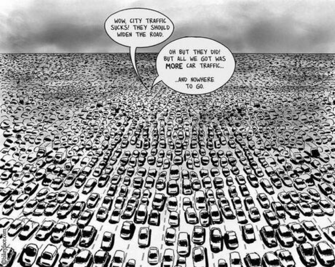 _dmoser's tweet photo. "Wow, City Traffic sucks! They should widen the road." https://t.co/74mCD5drRI