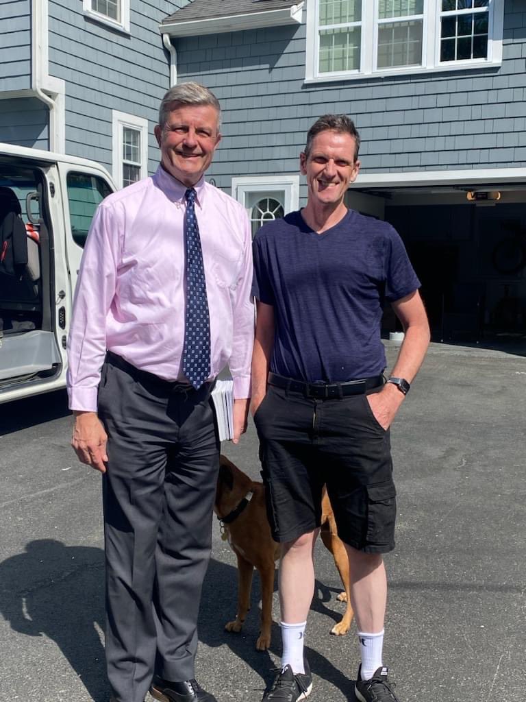 Harrington01970's tweet photo. Final afternoon of door knocking this afternoon, so I went back to the neighborhood where Sarah and I raised our family before we downsized. Great to see long-time friends and former neighbors and to receive such warm expressions of support. https://t.co/jDDeqkrFxH