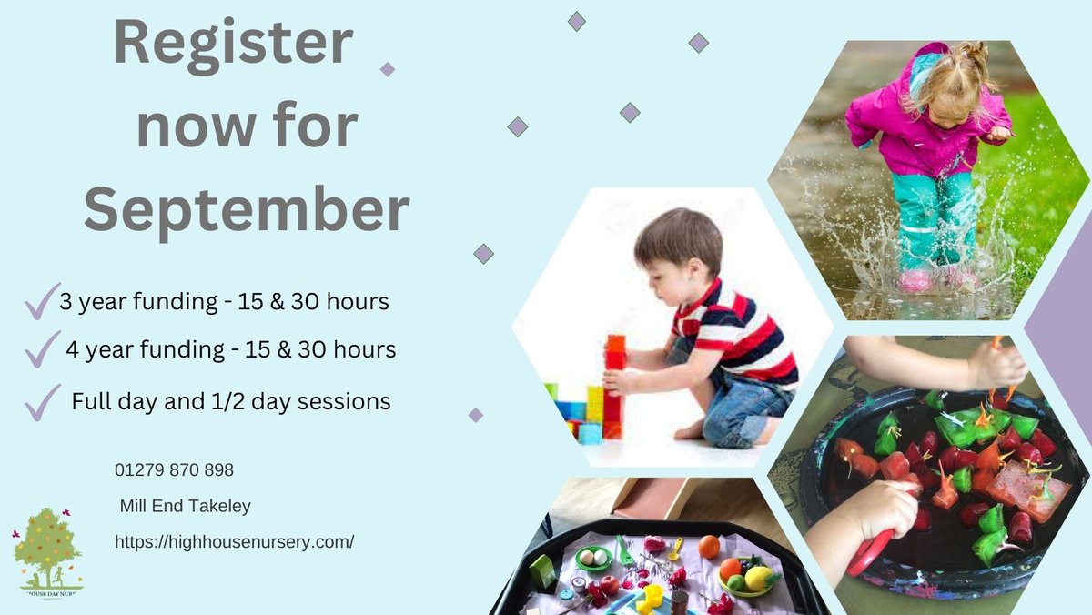 Highhouse21's tweet image. High House Nursery In Takeley Essex- Register now for September 2023
#childcare #earlyyears #septemberstart #nursery