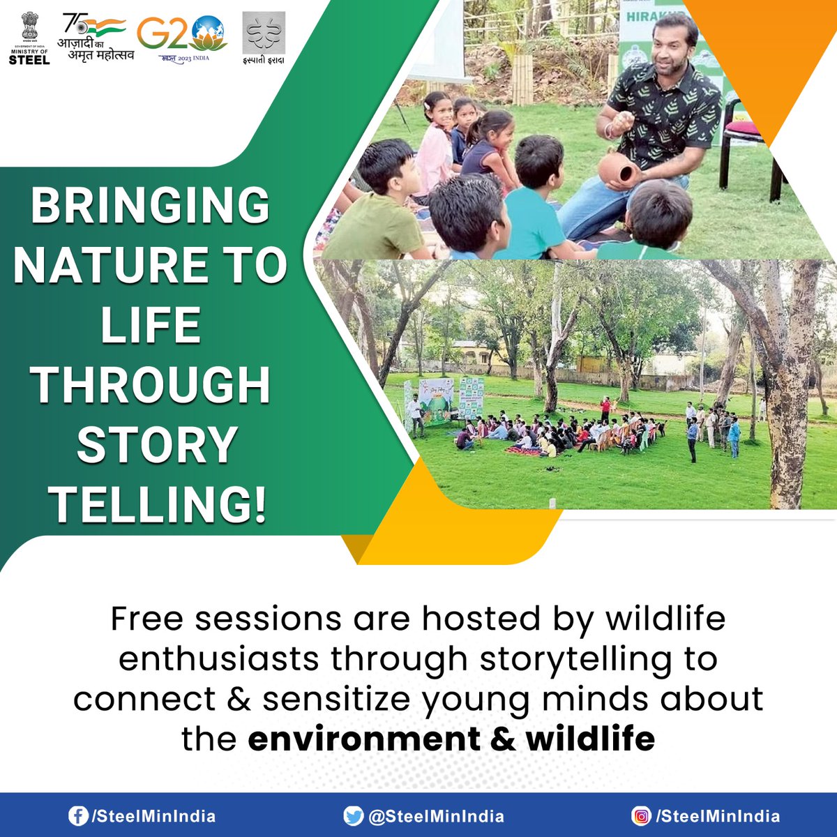 Hats Off to the Hirakud Wildlife Division, for conducting weekly nature education programs to educate young minds about the beauty & importance of our environment.🌿🐾 #PositiveNews #ConnectingWithNature #WildlifeEducation #StorytellingForConservation