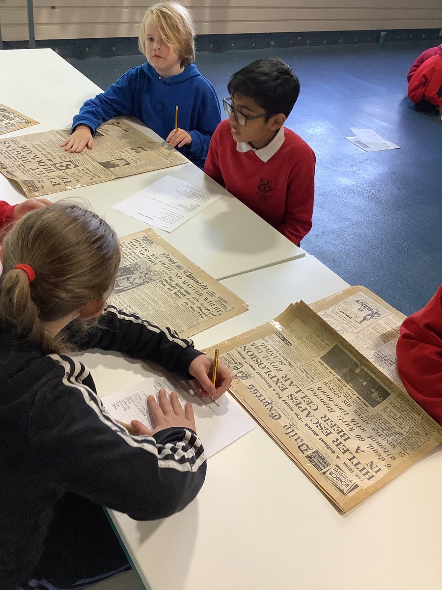 6_stm's tweet photo. WW2 Experience Day part 1 - Reading through old newspapers, creating our own Propaganda and learning Morse Code🇬🇧✍🏻🪖🔊 ⁦@STM_Hull⁩ ⁦@history_to_life⁩ https://t.co/4MID74Ocli