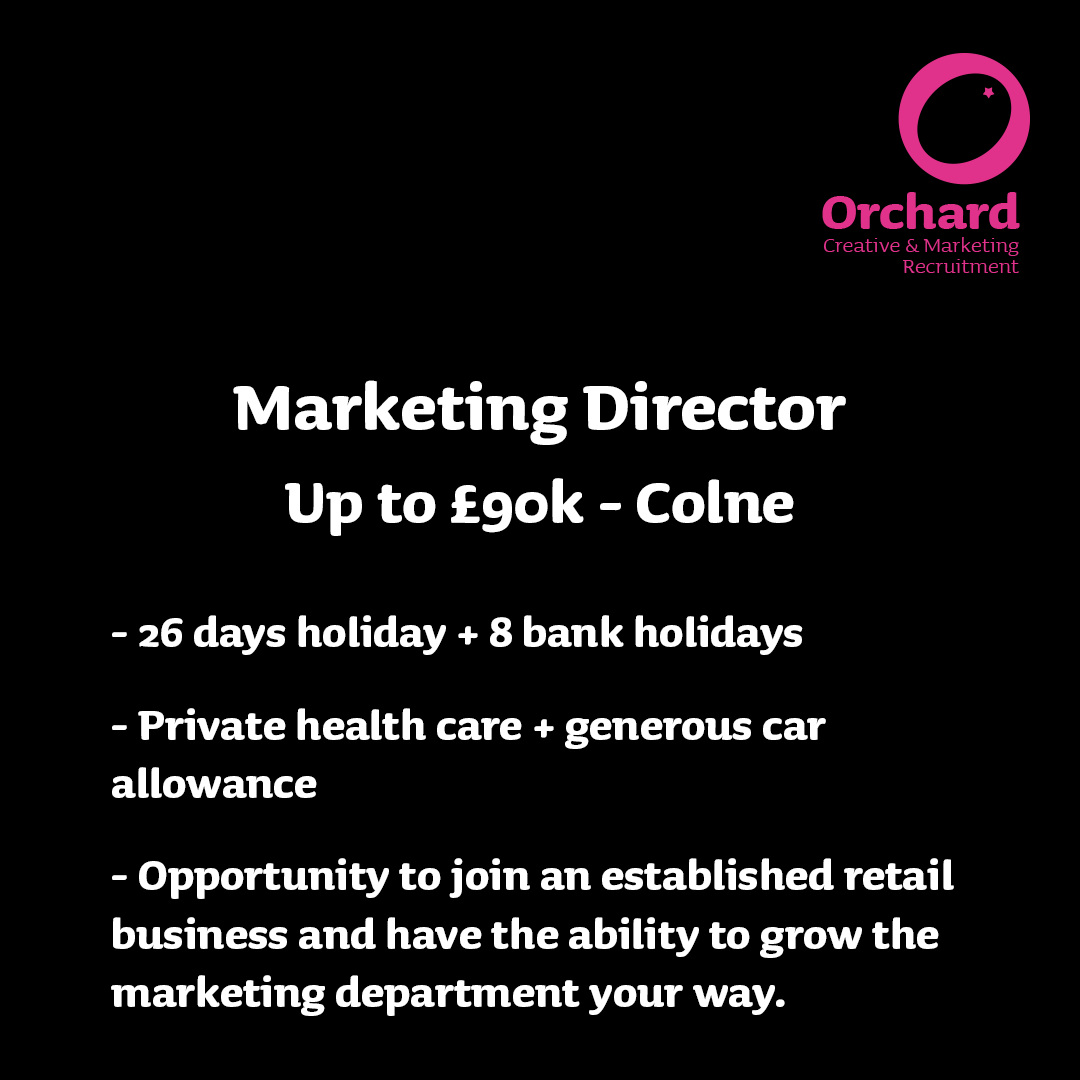 🚨 Marketing Director 🚨 lnkd.in/ecDMVmje 🤩 Up to £90k ~ Colne 🤩 ✅ 26 days holiday + 8 bank holidays ✅ Private health care + generous car allowance To find out more, contact Chris Hinchey on 0161 455 0055 ☎️ Or, use the link above to apply! 👆 #hiring #hiringnow