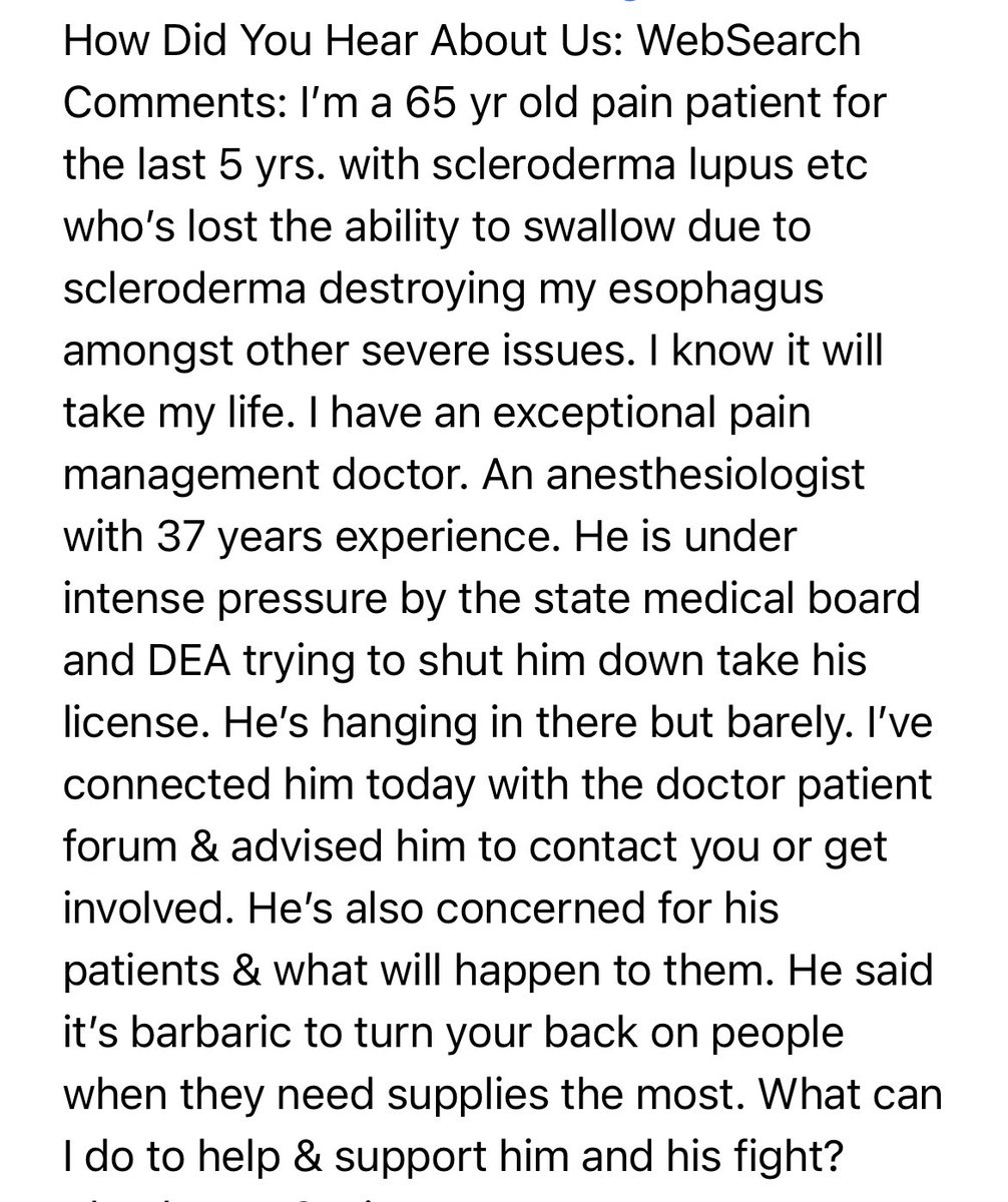 We must get oversight of DOJ/DEA. Unless they back off, CDC Guidelines update, medical board guideline updates, state laws, etc won’t matter. Please help us fight.