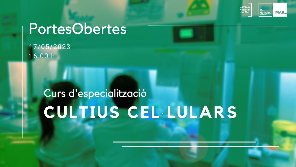 🧫Vols millorar la teva formació a l'@InsBonanova !

Ho pots fer amb el nou Curs d'Especialització de #FormacióProfessional en Cultius Cel·lulars.

Vine a la jornada de portes obertes 🚪

🗓️ Dimecres 17/05/2023
⏰ 16:00 h

Inscriu-te
👉 bit.ly/42zcymf