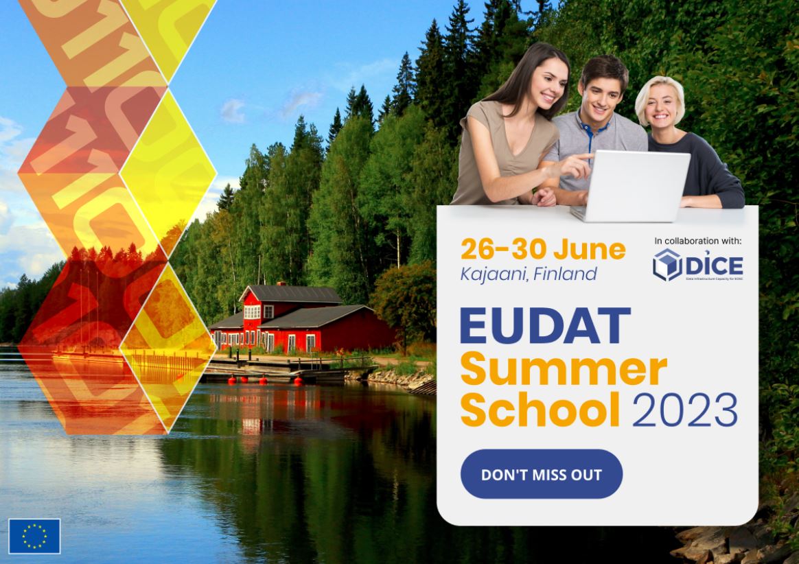 CSCfi's tweet photo. #EUDAT #Summer #School 2023 will be hosted between 26 - 30 June in Kajaani, Finland. Enhance your #data #management skills &amp; collaborate with international experts. The first deadline is today and the final deadline is on 26 May. @Eudat_eu 

Learn more👉 https://t.co/m1yk9XFwRZ https://t.co/ttSrdQT3AL