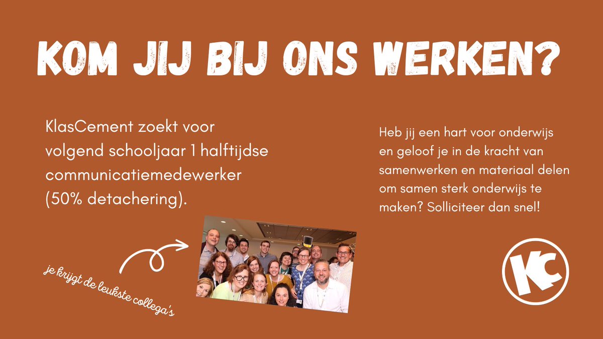 📢 Vacature-alert!
👉 vlaanderen.be/werken-voor-vl…
ℹ️ Werken bij KlasCement: klascement.net/jobs