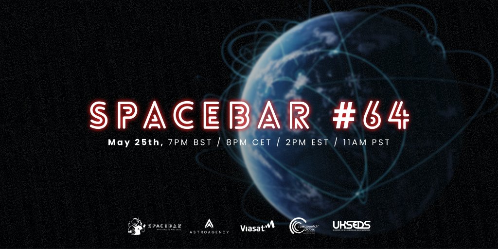 theAstroAgency's tweet photo. 📣 Calling all #SpaceBar fans and space nerds!

Episode #64 is coming… packed with amazing new guests and some additional surprises 🤩
📅 May 25 at 7PM GMT!
Keep your eyes peeled for more 👀

🎟️ Get your FREE ticket here https://t.co/tjMyNM5CDy

#SpaceEvents #startups #spotlight https://t.co/zRDxlcOUHI