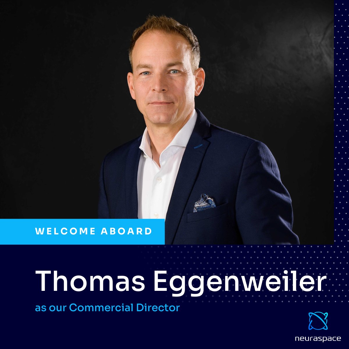 We are thrilled to welcome Thomas Eggenweiler 🛰 aboard as our new Commercial Director at Neuraspace! 

Please join us in extending a warm welcome.

#Neuraspace #SpaceTechnology #Innovation #WelcomeAboard #NewHire #TeamExpansion #STM #SpaceNews