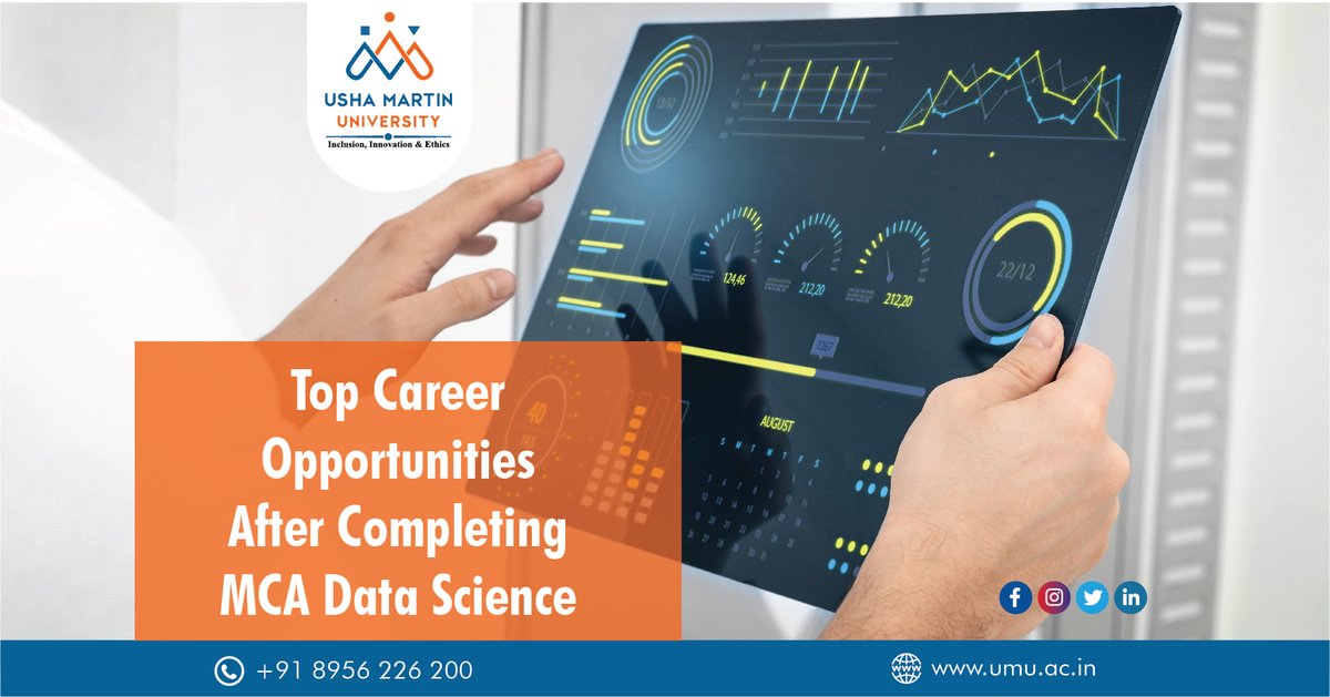 digitalrajnegi's tweet image. Top Career Opportunities After Completing MCA Data Science
Read More: bit.ly/3WjGssp
#ushamartinuniversity #mcaindatascience #collaborationwithtcs #topuniversity #applynow #admissionopen2023