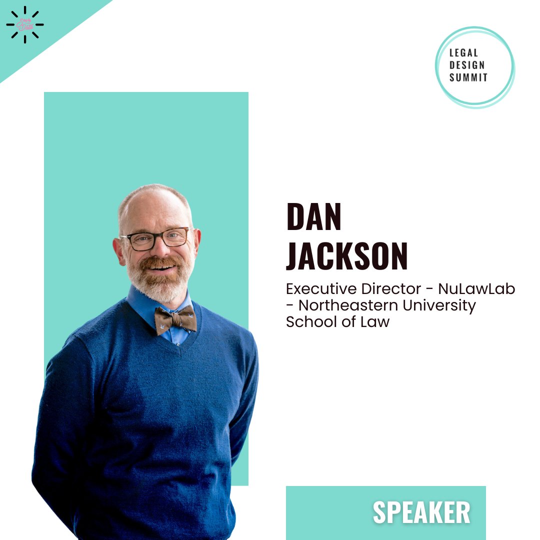 Legal Design Summit is the place where legal innovation and design blend.  ✨✨
📣📣 We are delighted to announce that Dan Jackson, Director of NuLawLab at Northeastern University School of Law, will be one of our speakers at the Legal Design Summit 2023!  🤩🤩