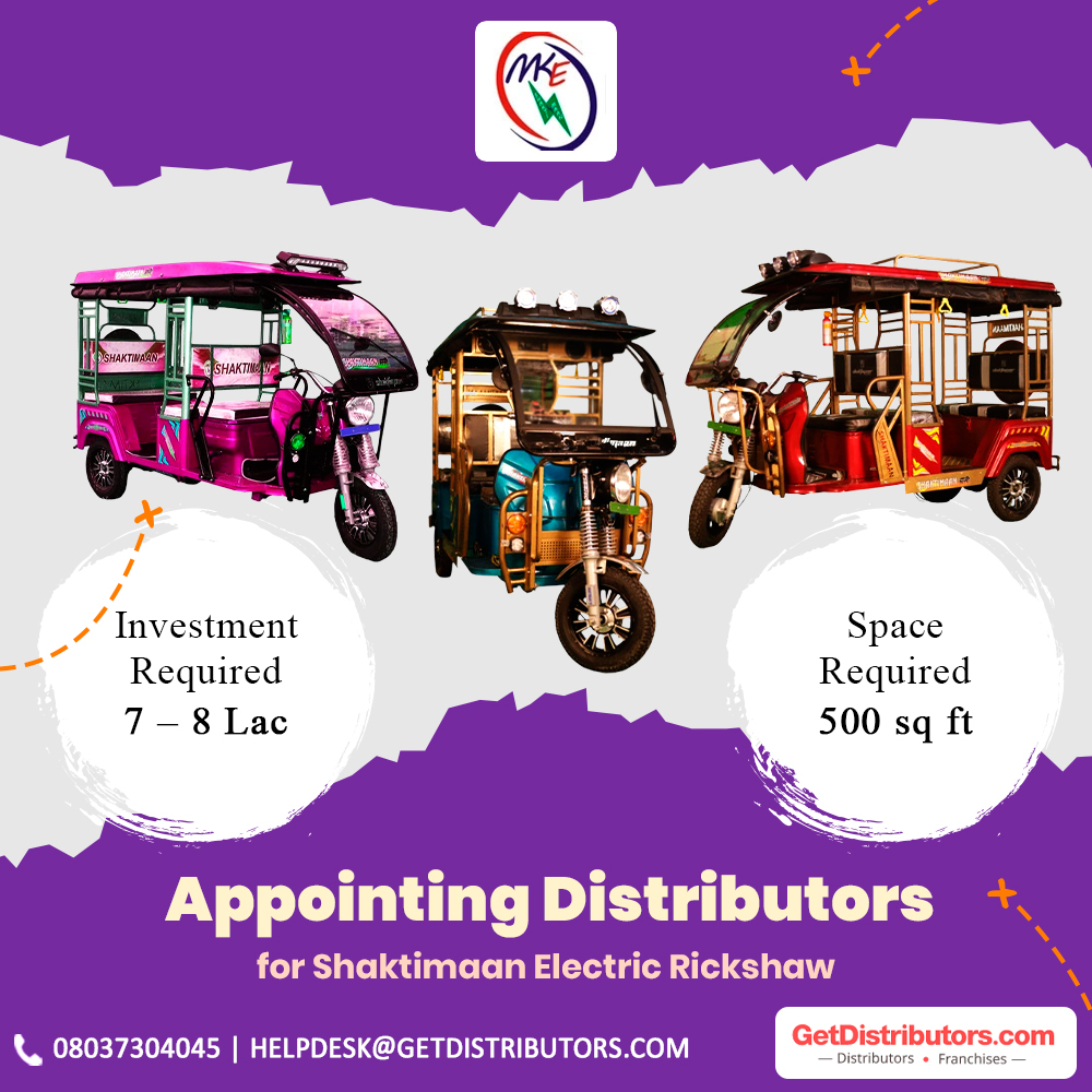 We are appointing #Dealers & #Distributors for #Shaktimaan #ElectricRickshaw.
Complete details 👉 bit.ly/3I9IOEd

Share your contact number for this #BusinessOpportunity.

#ERickshaw #Distributorship #Wholesalers #Dealership #AppointDistributors #GetDistributors