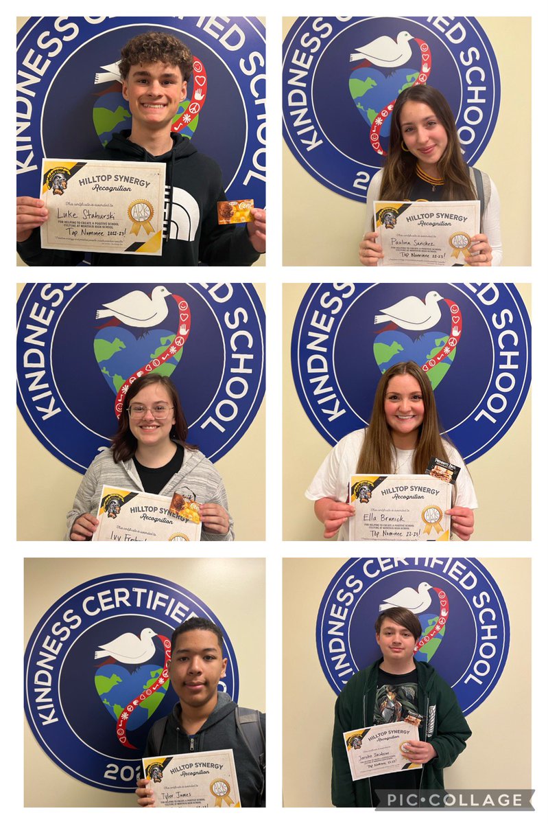 Congrats to Luke, Paulina, Ivy, Ella, Tyler and Jericho! These <a href="/hilltopspartan/">Montour High School</a> students were top nominees for our “Hilltop Synergy” school wide project. They were consistently recognized by staff and peers for their positivity. #MontourProud