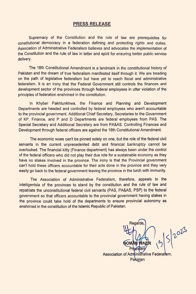 Association Of Federalism, Pakistan (@civil_pakistan) on Twitter photo 