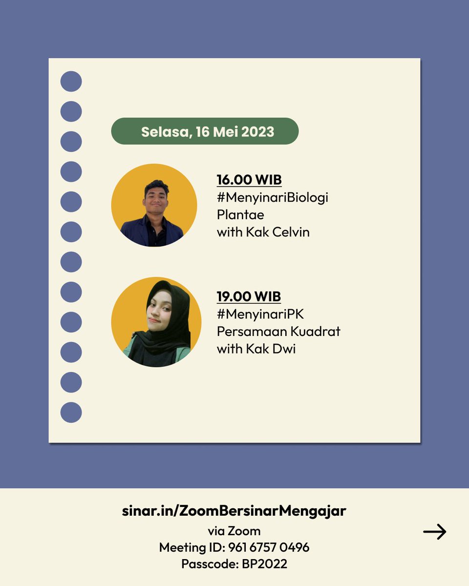 BersinarProject's tweet photo. Berikut ini jadwal kelas Bersinar Mengajar untuk seminggu ke depan, ya, Sob.

Seperti biasa, jangan lupa pasang alarm supaya gak ketinggalan kelasnya! 😉 https://t.co/jGdKa5IGtp