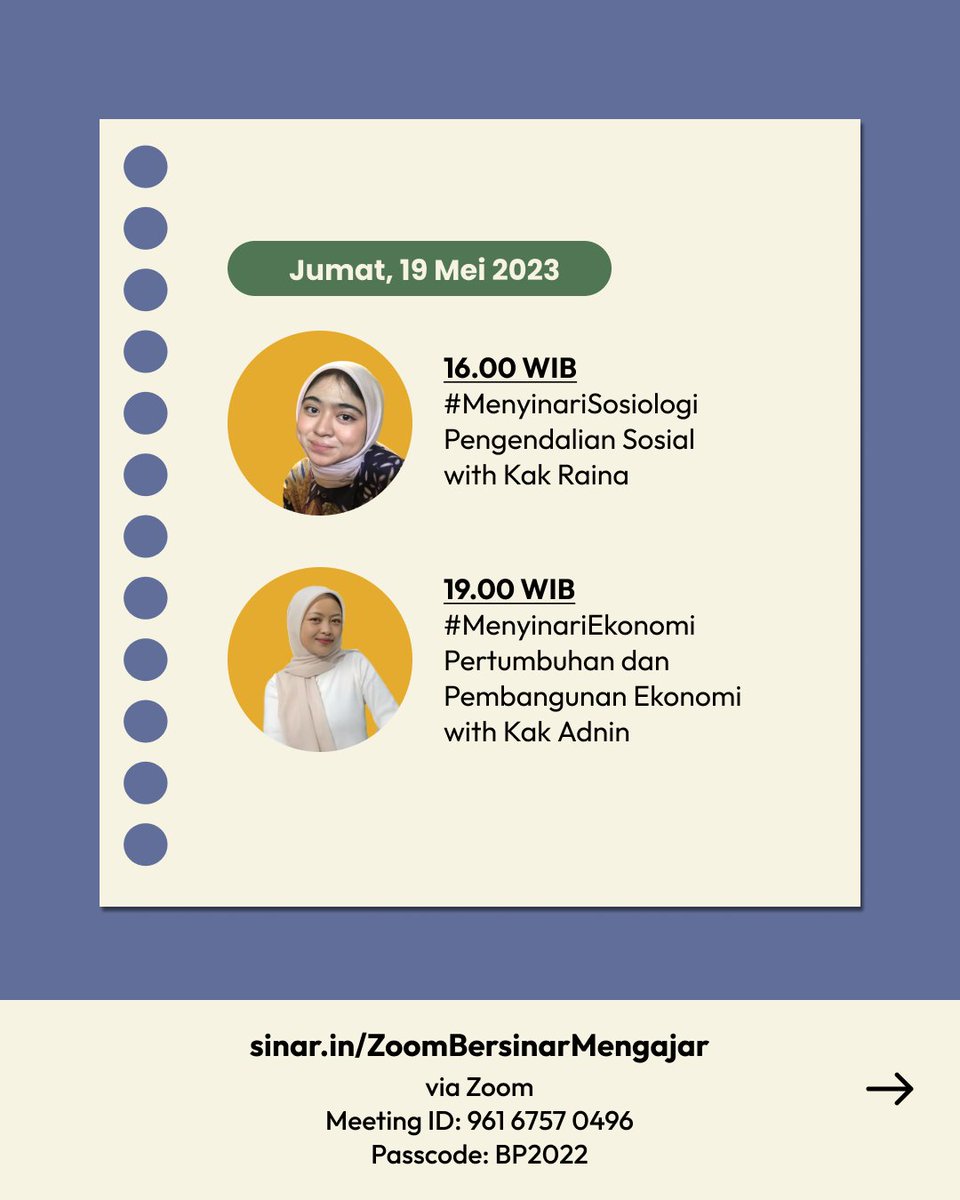 BersinarProject's tweet photo. Berikut ini jadwal kelas Bersinar Mengajar untuk seminggu ke depan, ya, Sob.

Seperti biasa, jangan lupa pasang alarm supaya gak ketinggalan kelasnya! 😉 https://t.co/jGdKa5IGtp