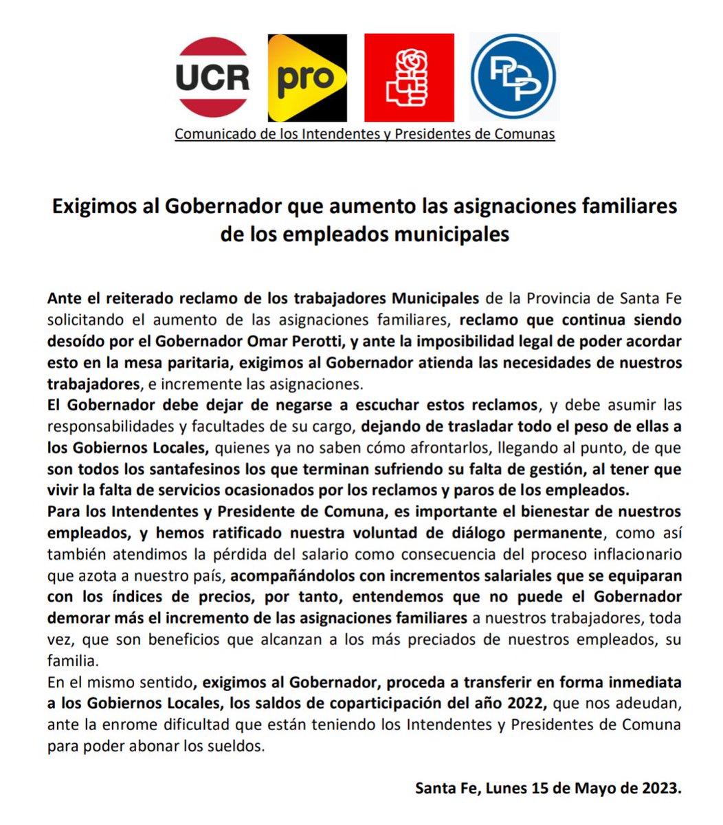 fororadicalSF's tweet photo. Exigimos al gobernador que aumente las asignaciones familiares de los empleados municipales. #ucr https://t.co/COeygw8rvn