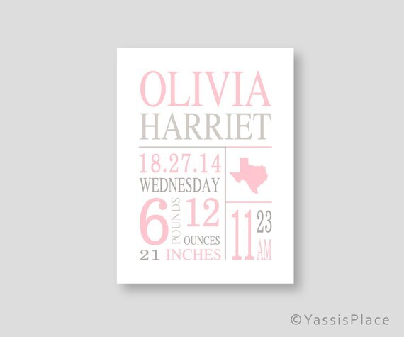 YassisPlace's tweet photo. Baby Girl Birth stats print, Pink Gray wall art for nursery, Little Girl Birth Announcement personalized keepsake baby gift by YassisPlace https://t.co/dhMbrxzw1d https://t.co/Rtka2sRt51