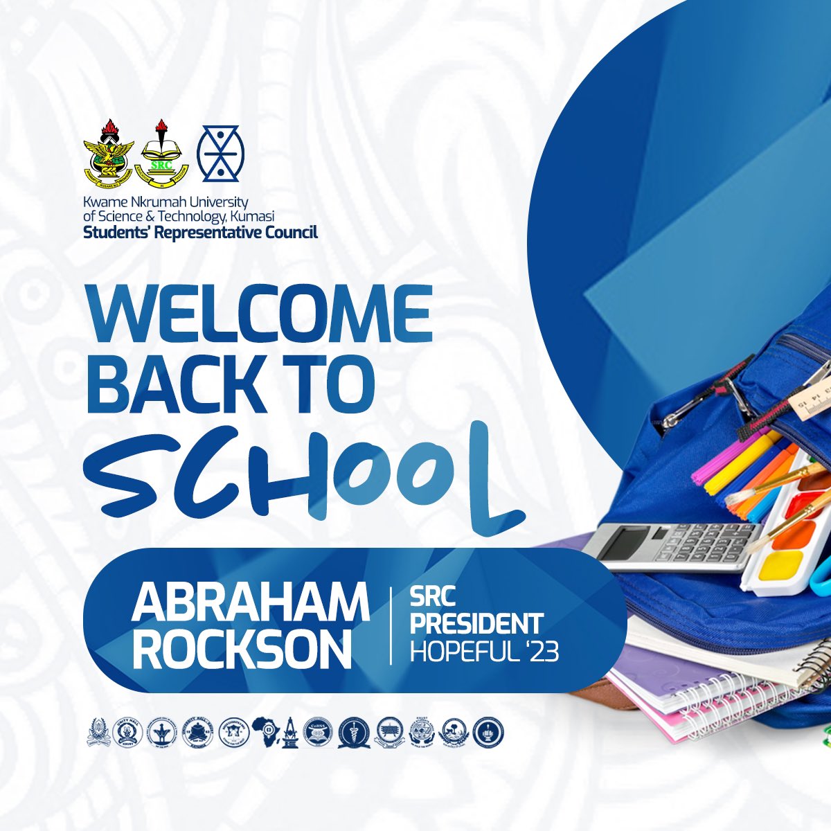 AbrahamRockson_'s tweet photo. Welcome back to school, good people of KNUST.
Like a wave tide, come fortified and buoyant. Sow seeds of hardwork and perseverance in anticipation of a fruitful semester. My best wishes, this semester.

#AbrahamRockson
#ThePeoplesRock
#RebuildingOurSRC https://t.co/i2jciGUgCf