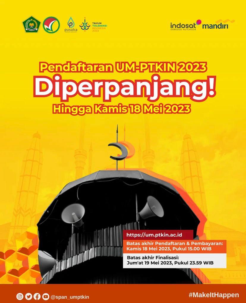 WhyuP___'s tweet photo. Halo para pejuang PTN
Pendaftaran UM-PTKIN 2023 diperpanjang nihh
buat temen temen semua yang mau daftar ke PTKIN kuyy buruannnnn daftar😍😍.

#umptkin2023 #uinsunankalijaga #ptkin #ptkin #utbk #snbt #sbmptn #snmptn #snbp https://t.co/lKH6jvjNvC