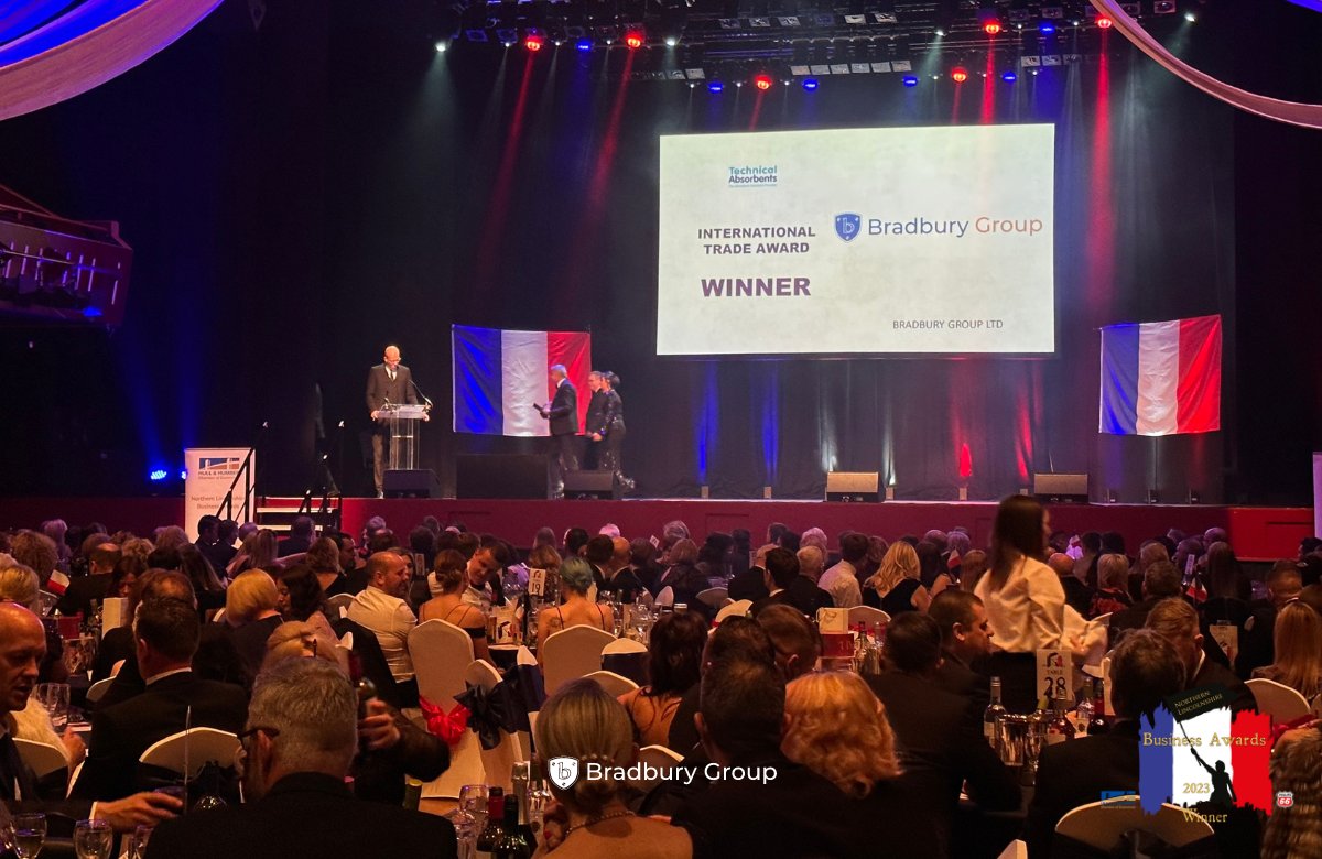 We are thrilled to have won the <a href="/TechAbsorbents/">Technical Absorbents</a> International Trade Award at last week’s prestigious Northern Lincolnshire Business Awards <a href="/NLincsBA/">NorthernLincsBA 🏆</a>.

Congratulations to all involved. 🏆 

Read more: bradbury-group.com/news/nlba-2023/

#NLBA23 #BradburyGroup 📷: <a href="/GaryDaviesPhoto/">GaryDaviesPhotography</a>