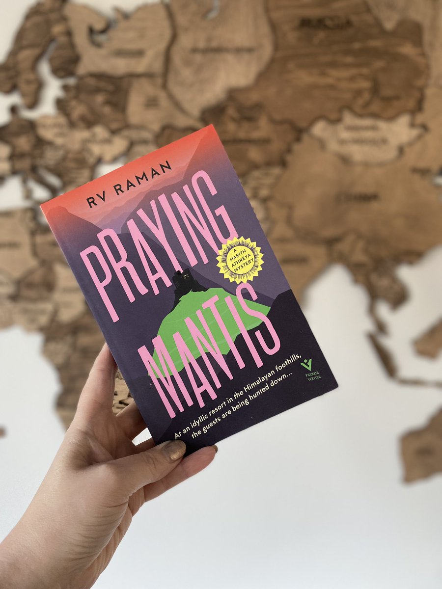 Thanks @PushkinVertigo for Praying Mantis by R V Raman, out on 25 May. Detective Harith Athreya is on a break at a hotel when bloody handprints appear on walls. Then a guest falls to her death. Can Athreya find out which guest is the killer?