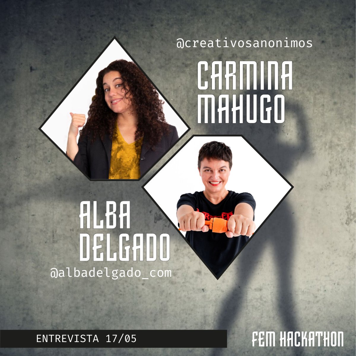 «Si no creas, destruyes»
«Crear no es innovar»

El #17mayo en el #FemHackathon hablaremos con Carmina de @creativosanonimos sobre estos "temazos" acerca de innovación y negocios.

👉Apúntate en femhackathon.com