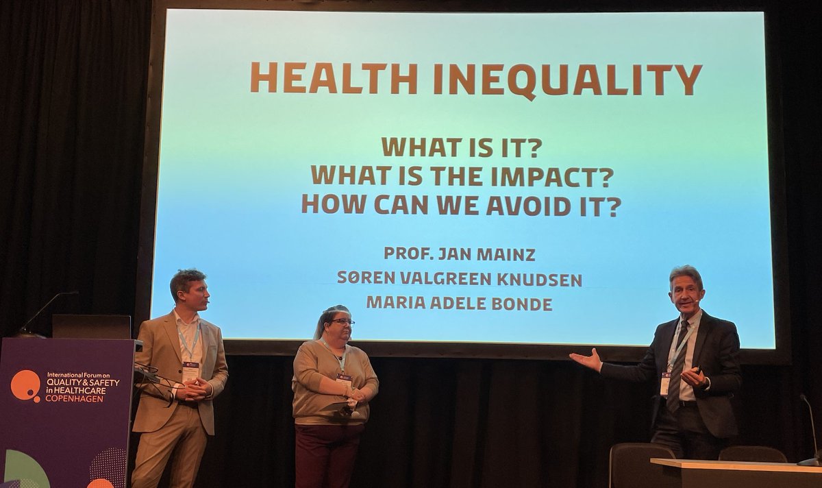 Welcome to the W7 workshop here at #Quality2023

#HealthInequality
‣ What is it?
‣ What is the impact?
‣ How can we avoid it?

Featuring @Jan_Mainz, Maria Adele Bonde & Søren @ValgreenKnudsen

🧵 THREAD