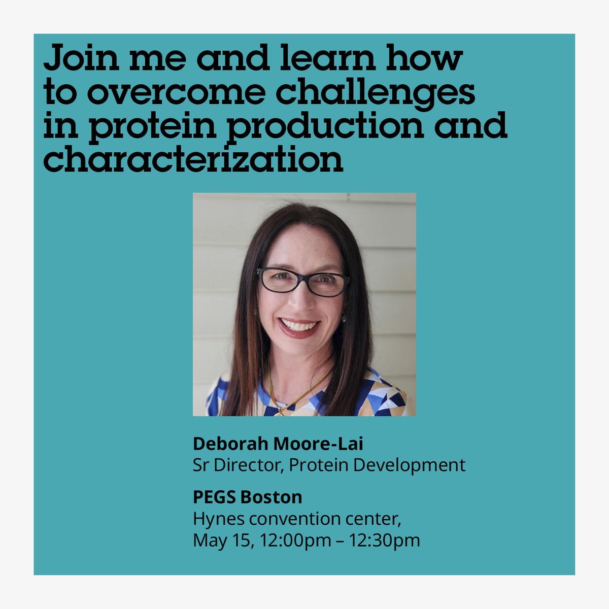 abcam's tweet photo. At #PEGSBoston today? Connect with Deborah to learn about our latest advances in reagent generation. 

https://t.co/wN1MKxlp0f  

@PEGSboston #PEGS23 #ProgressHappensTogether #ProteinProduction #ProteinCharacterization https://t.co/F5bKMAQSip