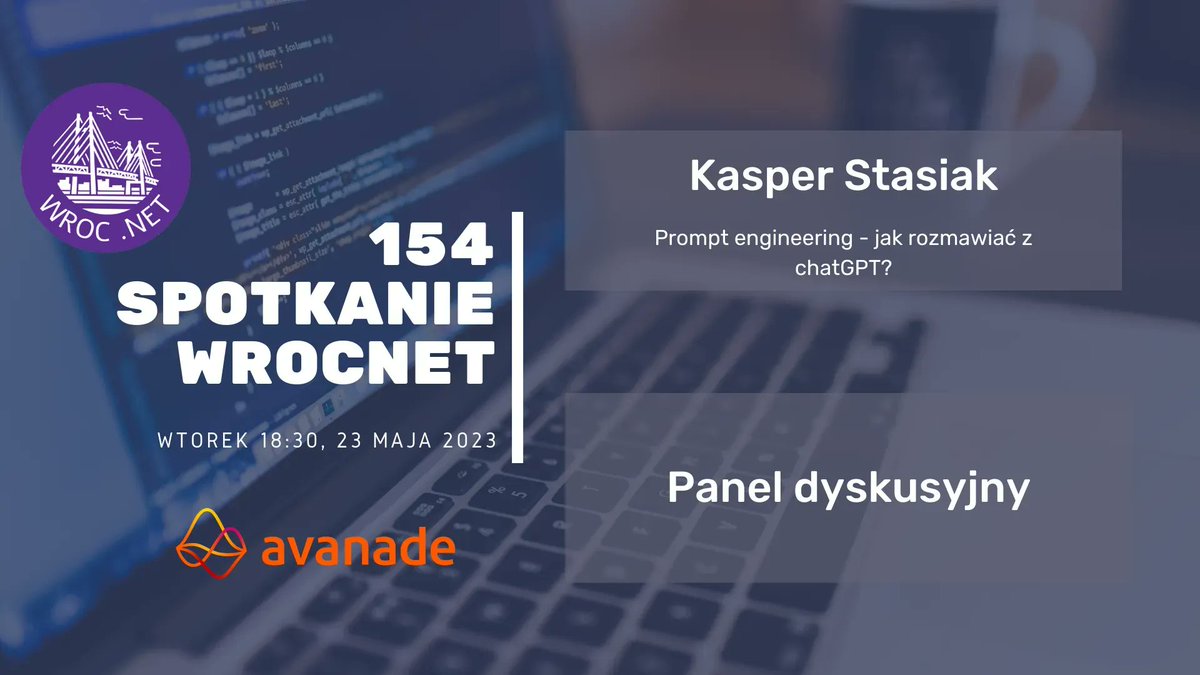 wrocnet's tweet image. Serdecznie zapraszamy na 154 spotkanie WrocNet !
❗ Zmiana godziny! Widzimy się o 18:30
Spotykamy się #offline w biurze u naszego sponsora Avanade
biuro @Avanade Wrocław,
Piotra Skargi 1, Budynek A (na skos do Galerii Dominikańskiej),
5. piętro