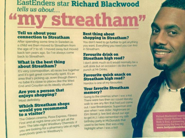 Happy Birthday Richard Blackwood born 15 May 1972
(Thanks for the article) 